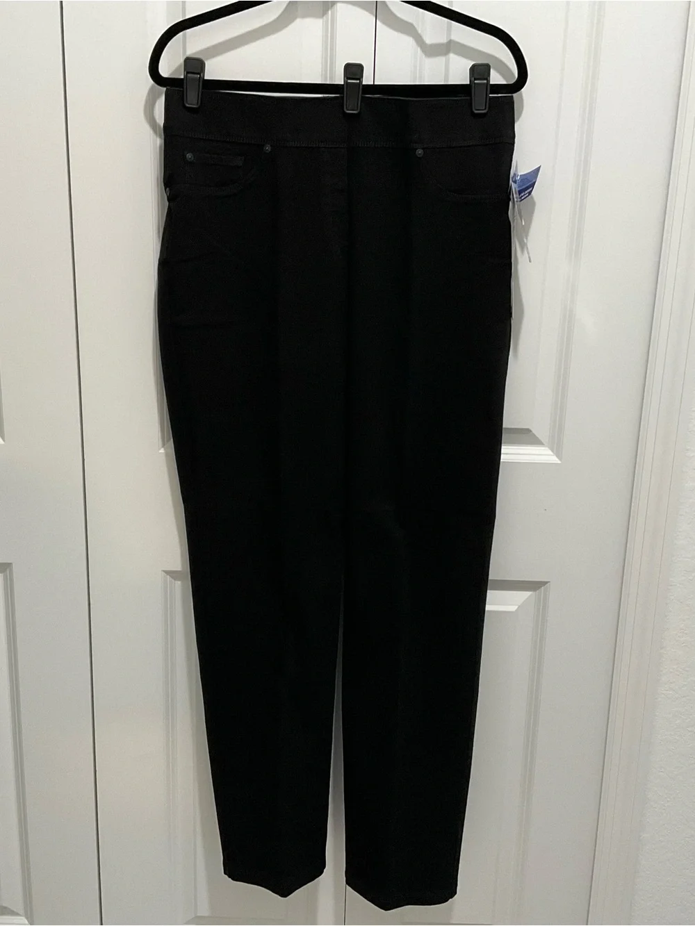 Black Denim Jeans SZ L 14-16 Pull On NYGARD Straight Slims NWT